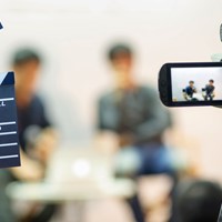 Filming Banner Stock Image