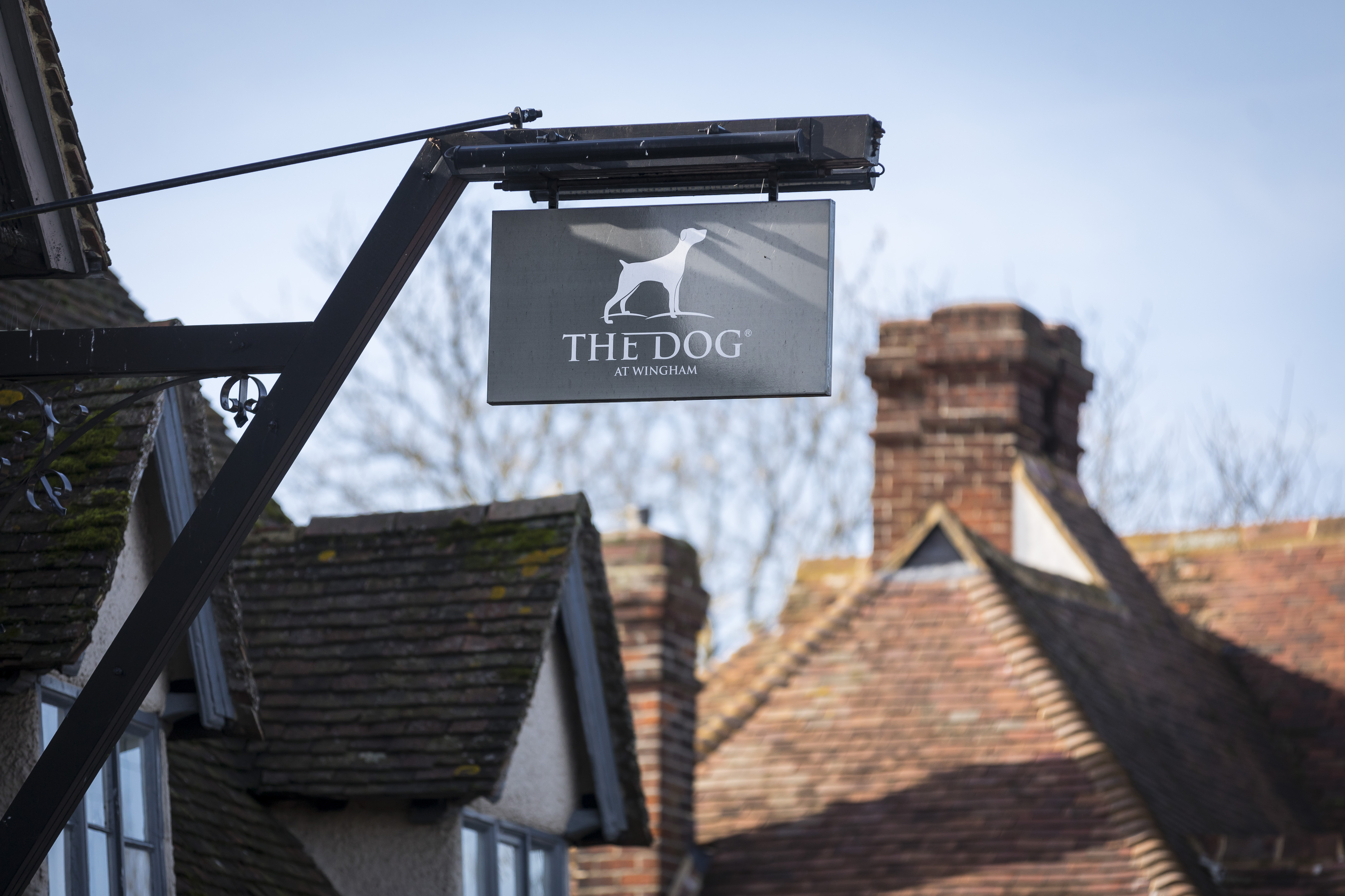 The sign outside The Dog at Wingham