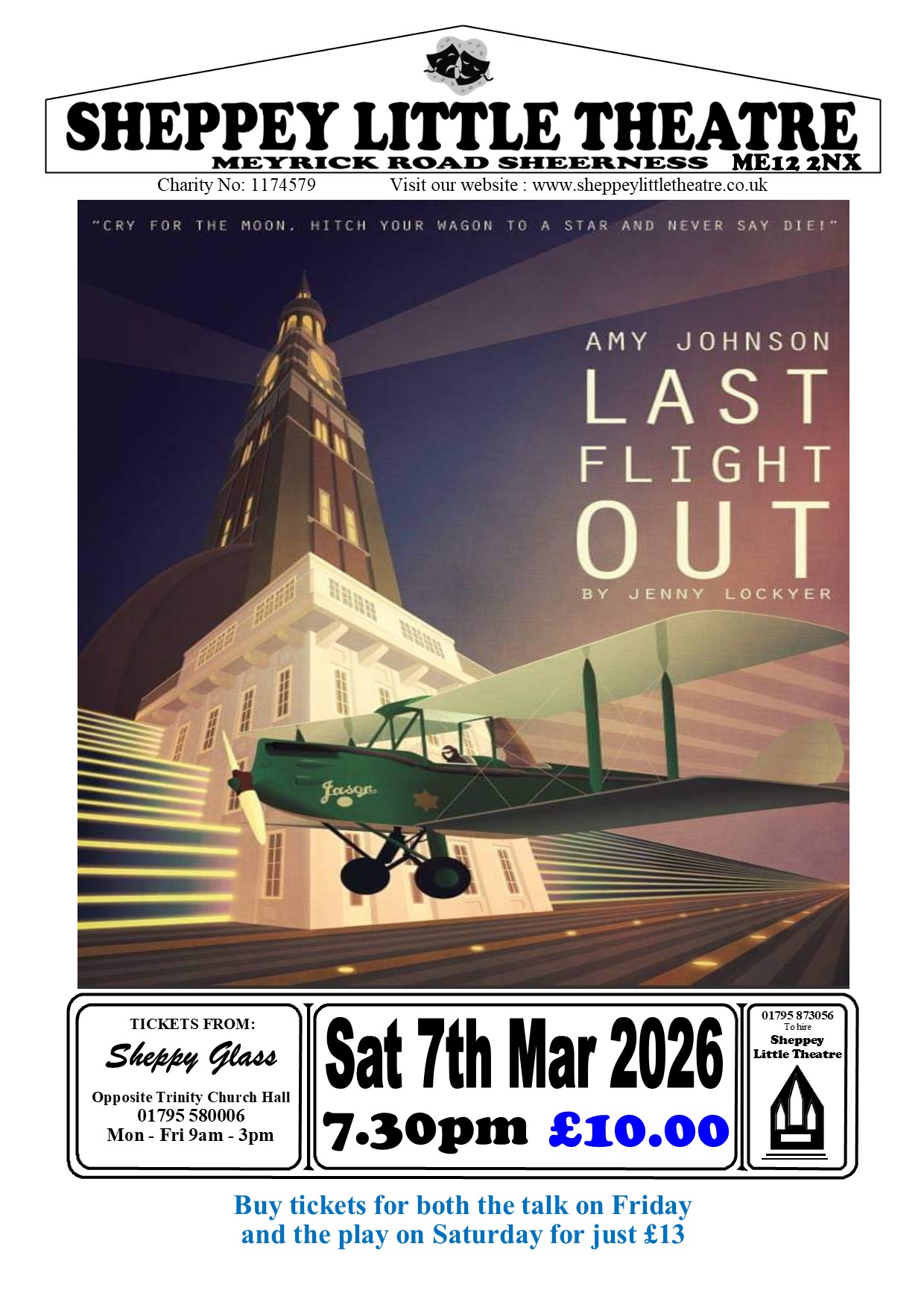 Amy Johnson The Last Flight Out at Sheppey Little Theatre March 2026