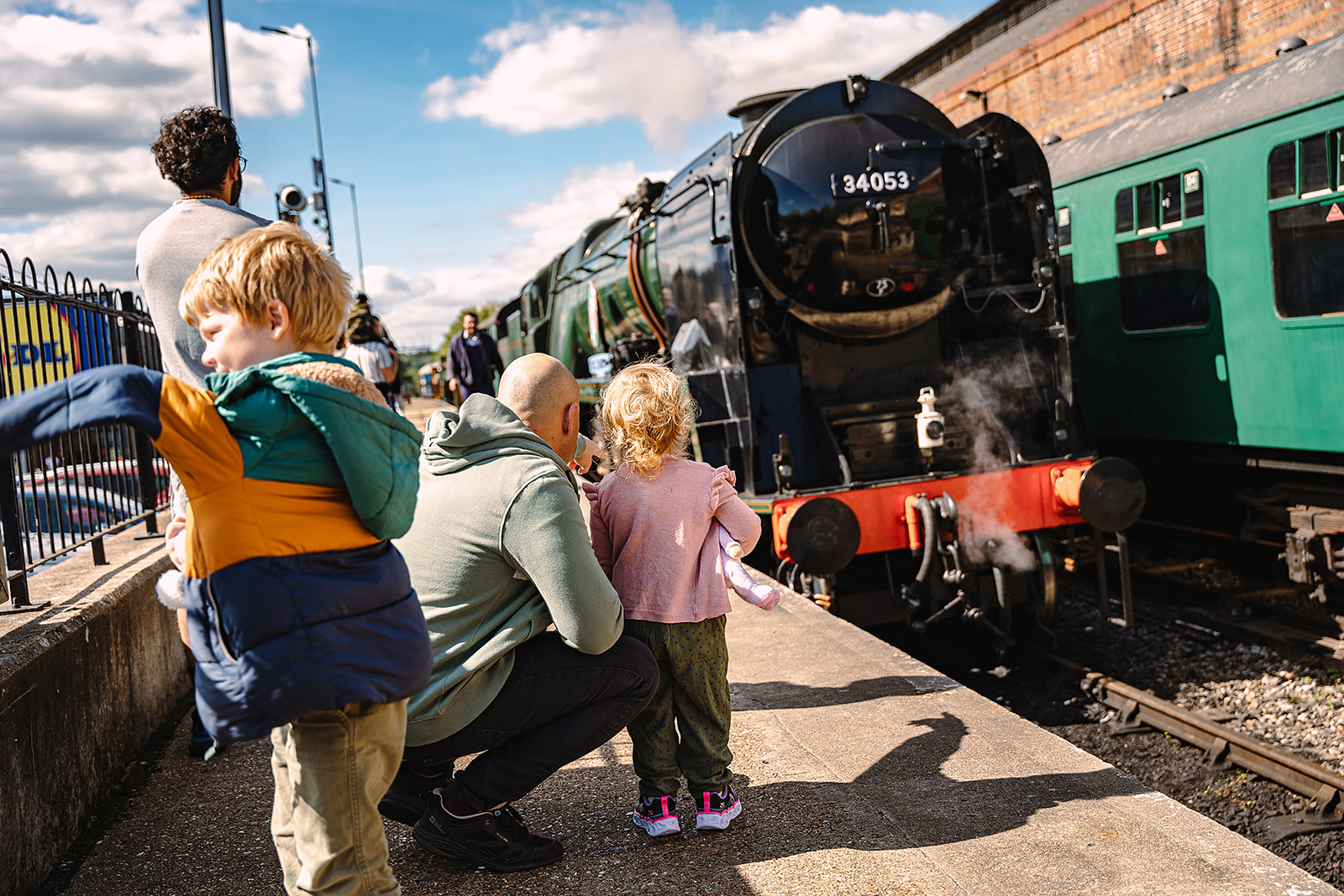 Family on the platform at Kent and East Sussex Railway