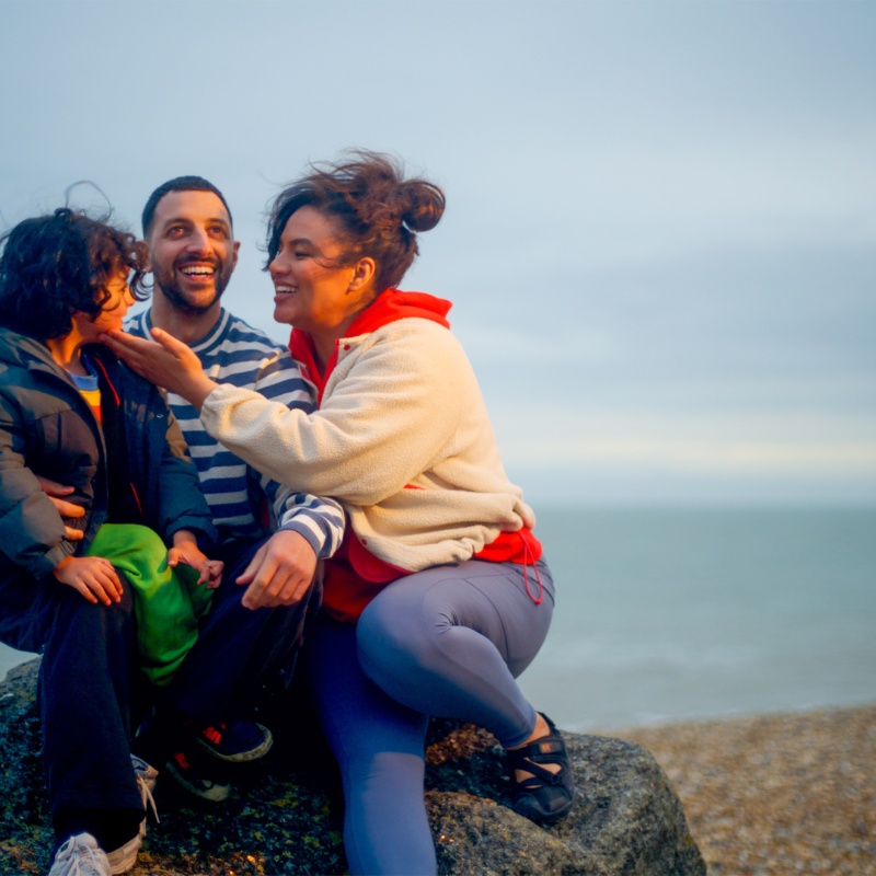 Family on the beach at Sandgate
