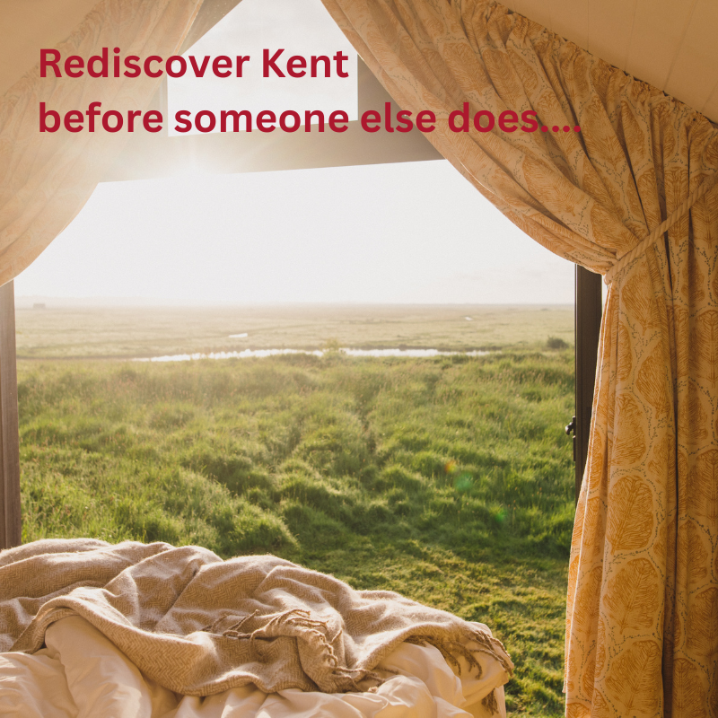 Edge of bed with views out an open window across Elmley Nature Reserve - rediscover Kent before someone else does