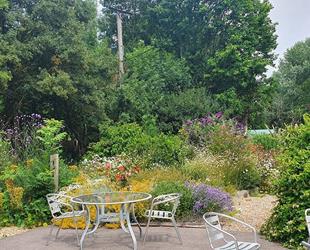 Seating area in garden