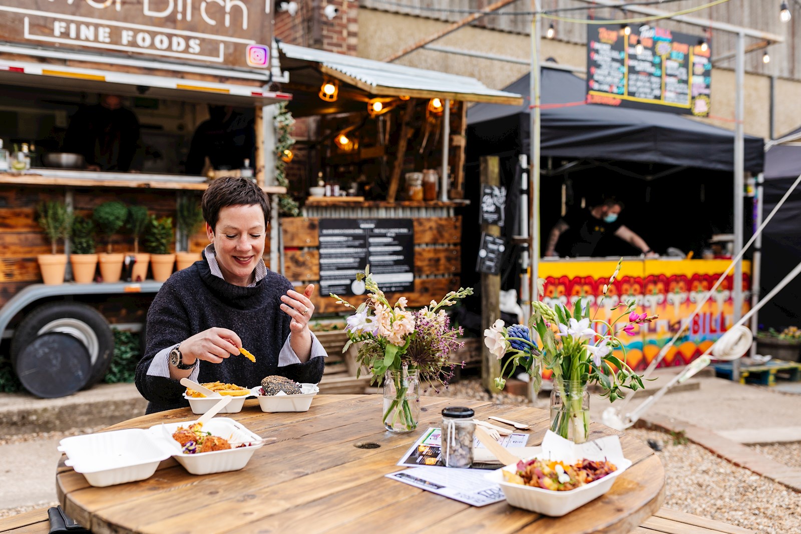 Food stalls at Macknade